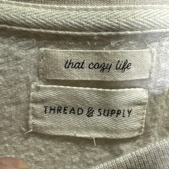 Thread & Supply That Cozy Life Long Sleeve Shirt Size Small Striped Crew Neck - Picture 3 of 7